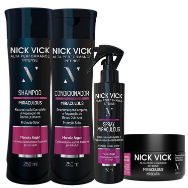 Imagem de Kit Nick Vick Miraculous Shampoo, Condicionador, Máscara E Spray