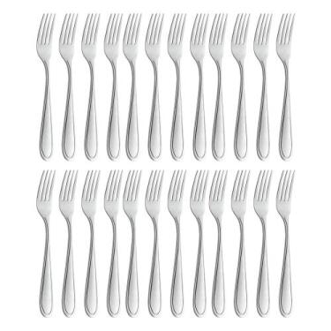 Imagem de Jogo 24 Garfos de Sobremesa Prata Inox Em Casa Tem 17cm - EmCasaTem
