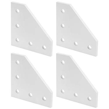 Imagem de Placa de junção externa com 5 furos de alumínio, reforço de conexão, suporte de ângulo reto para construção, impressora 3D, roteador CNC, projeto de robô prata 4 unidades (Tipo 2020L)
