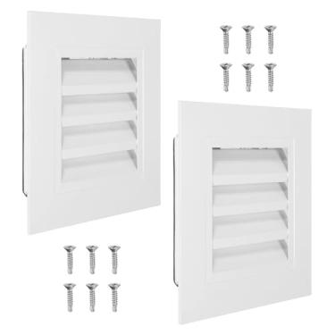 Imagem de PATIKIL Ventilação de frontão de 20 x 20 cm, 2 peças de ventilação de galpão de parede de liga de alumínio grade de ar quadrada com filtro inoxidável para teto de garagem no sótão da casa, tamanho da