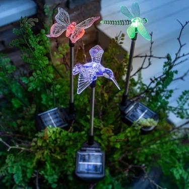 Imagem de Conjunto de estacas de jardim movidas a energia solar Spring Critters de 12,7 cm x 58,4 cm - 3 peças.