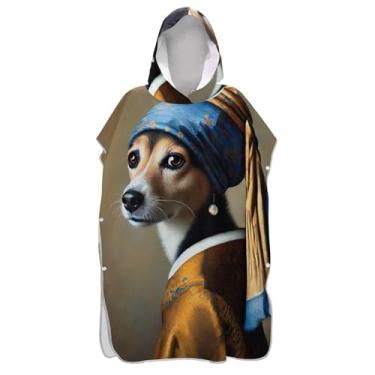 Imagem de TSENQUE Roupão vintage para troca de poncho de surfe para adultos, ponchos de praia vestíveis para homens, toalhas de banho com capuz