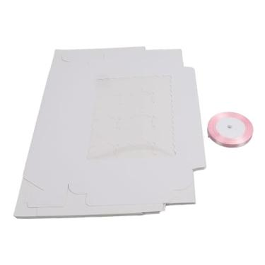 Imagem de CUOFYUNL Conjunto de 6 peças de recipiente para cupcake com 12 furos, caixa transportadora de pastelaria de padaria com janela transparente (Cartão Branco)