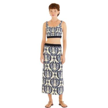 Imagem de Saia Midi Farm Rio Cavalos Marinhos-Feminino