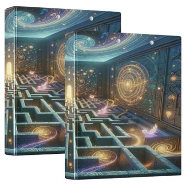 Imagem de Fichário Magic Maze de 3 furos com bolsos, prancheta de amamentação, pastas escolares