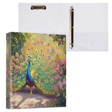 Imagem de Prancheta de enfermeira colorida de penas de pavão com bolsos, fichário estético 27 x 31,5 cm, material escolar estético