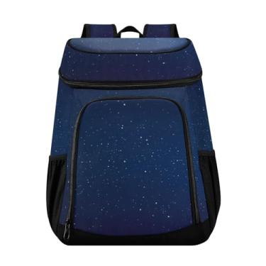 Imagem de Mochila térmica térmica à prova de vazamento à prova d'água com 36 latas de céu azul escuro com glitter estrelas