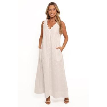 Imagem de Petal & Pup Vestido longo feminino Gabriella branco, Branco, PP