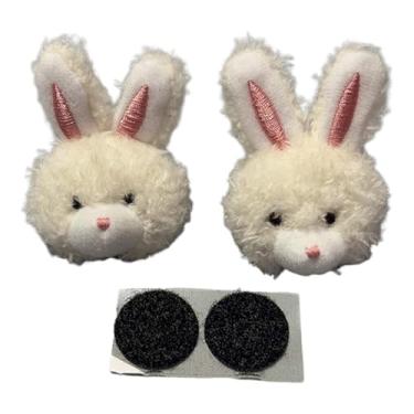 Imagem de Vaveren 1 par de enfeites para capacete, pequenos e adoráveis ​​acessórios decorativos para esqui e ciclismo, com fecho adesivo, Branco