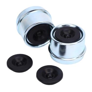 Imagem de aqxreight 2 PCS 98 Polegadas Tampas de Graxa do Centro da Roda do Eixo Trailer Com 2 Plugues de Borracha Extras de Substituição para Dexter Eixo de Trailer de .000 a 3.500 Lb para Suporte de Ambos