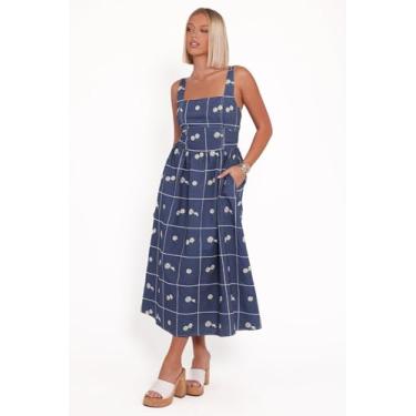 Imagem de Petal & Pup Vestido feminino Yolande-midi-azul-floral, Floral azul, M