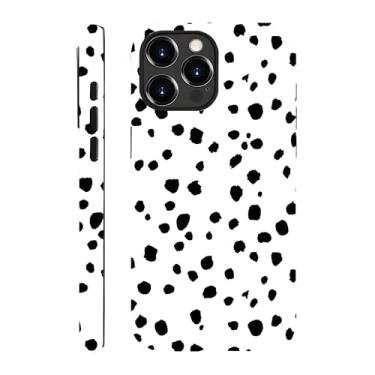 Imagem de Hng Kiang Hu Capa para iPhone 16E, estampa de bolinhas, compatível com MagSafe, proteção antiarranhões (preto e branco, para iPhone 16E)