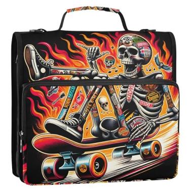 Imagem de Organizador de pasta de skate, bolsos para fichários, fecho de correr com 3 anéis