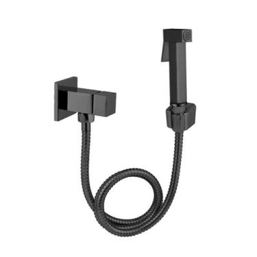 Imagem de Ducha Higiênica Soft Luxo Cromada 1/4 De Volta - Preto Fosco - Kokay