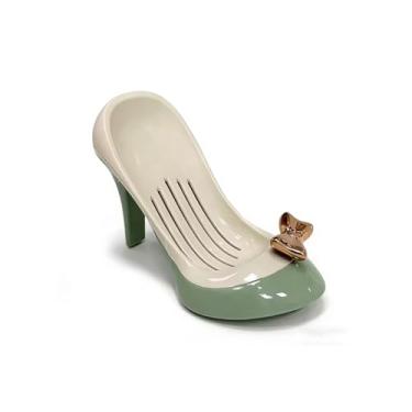 Imagem de 1 peça suportes de sabão de plástico de salto alto, suporte de sabão de espuma de chuveiro para saboneteira de bar, suporte de esponja para cozinha, suporte de sabão de mão de pia para banheiro (verde