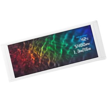 Imagem de Thermalright Tela LCD branca para TV – sucção magnética, painel IPS de 6,86 polegadas, resolução de 1280 x 480 para comutação de imagem estática/dinâmica, pode ser emparelhado com um refrigerador