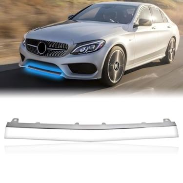 Imagem de Pinkomoto Para-choque dianteiro cromado acabamento do meio lateral compatível com Mercedes Benz C300 C400 2015 2016 2017 2018 2058851574