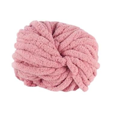Imagem de Baoblaze Fio de chenille grosso para tricô, 2 cm (0,8 polegadas), fio para tricô manual para tapeçaria, tapetes, macramê e cachecóis, Pele Rosa
