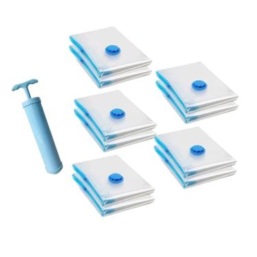 Imagem de Baoblaze Sacos de selagem a vácuo de alto desempenho, leves, portáteis, resistentes e que economizam espaço para edredons, malas, bagagens e roupas de cama, 10 Peças