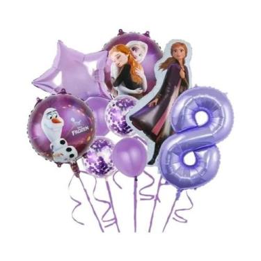 Imagem de Balões De Alumínio Da Princesa Elsa Do Frozen Para Meninas, 9 Peças, P