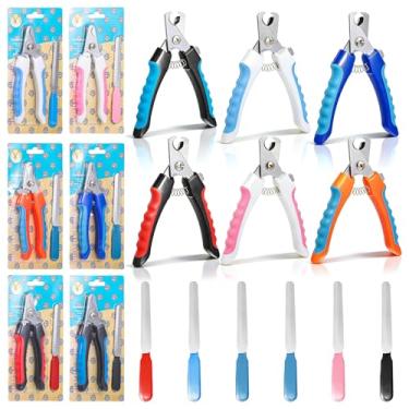 Imagem de MAQUITA 6 cortadores de unhas para cães com lixa de unha, lâminas de aço inoxidável ultra-afiadas, cortadores de unhas para animais de estimação para raças pequenas, médias-grandes, ferramenta