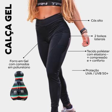 Imagem de Calça de Ciclismo Feminina Forro de Gel Confortável Proteção Solar UV50+ Profissional-Feminino