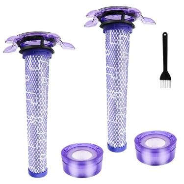 Imagem de Kit de substituição de filtro de vácuo para aspirador de pó V7, V8 Animal e V8 Absolute Cordless Vacuum, substitui peças # 965661-01 e 967478-01, 2 pré-filtros, 2 filtros de postes