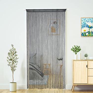 Imagem de YaoYue Cortinas de porta de cortina, estilo hippie, boêmio, divisória de quarto com franja pendurada para pátio, quarto, armário, cozinha, lavanderia, decoração de porta de parede (39 × 79 pol/100 ×