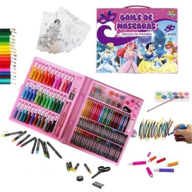 Imagem de Maleta escolar princesas no baile de máscara pintura colorida infantil