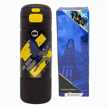 Imagem de Garrafa Térmica Inox Canudo Alça BATMAN 450ML Zona Criativa-Unissex