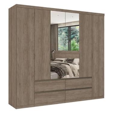 Imagem de Guarda Roupa Casal Nobre 6 Portas Glass Rustic Acetinado - THB - THB M