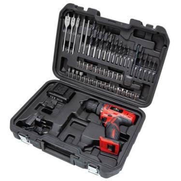 Imagem de Furadeira Parafusadeira 12V Bateria Bivolt 50Pcs Worker