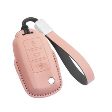 Imagem de Capa de couro para chave de carro, capa up keyless fob compatível com vw beetle caddy eos golf jetta polo scirocco tiguan touran(B4)