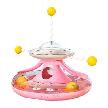 Imagem de CUOFYUNL Brinquedo Torre de Bola para Gato Brinquedo Interativo Dispensador de Pista de Gato Brinquedo Quebra-cabeça com Vara Provocadora para Gatinhos Internos