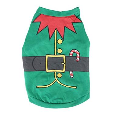 Imagem de Cuofyunl macio quente natal bonito roupas de cachorro vestido para pequenos cães de estimação filhote de cachorro jaqueta roupas festival outfit (S)