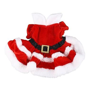 Imagem de Cuofyunl fantasia de natal para cachorro, vestido macio, quente, manga curta, roupas para animais de estimação, cachorro, roupa de natal para cães e gatos (M)