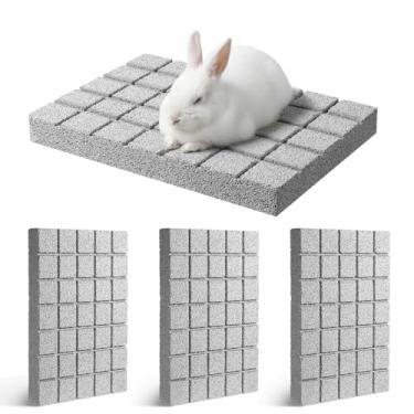 Imagem de COMNICO Almofadas para arranhar os pés de coelho, 4 peças de almofada de garra de coelho natural para animais pequenos molares para hamster, brinquedos de mastigar para porquinho-da-índia, ouriço