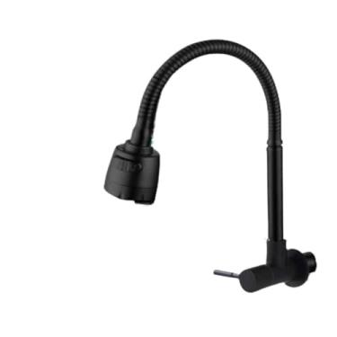 Imagem de Torneira cozinha parede pretaPrateado flexível Duplo Jato Cone(Preto(Aço Inox,Abs))