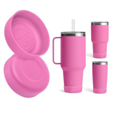 Imagem de Kaitiaki Pacote com 2 botas de silicone para YETI Rambler Caneca de palha de 1,2 l e 992 g, manga antiderrapante para caneca de viagem, copo de água, serve na maioria dos carros, acessórios de