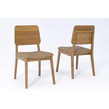 Imagem de Cadeira Sala de Jantar Ipe Kit 2 Un Carvalho/Couríssimo Kaki - Cimol
