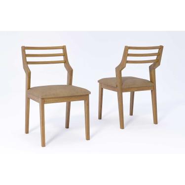 Imagem de Cadeira Sala de Jantar Damasco Kit 2 Un Carvalho/Couríssimo Kaki - Cimol