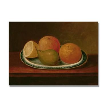 Imagem de NHLDZYH Tela vintage de frutas mortas, impressão de estilo de pintura a óleo vintage, decoração de jantar de fazenda B27. 50 x 70 cm. Somente tela