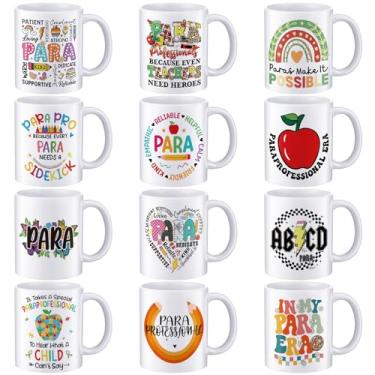 Imagem de Didaey 12 peças Paraprofessional Day Thank You Gifts 325 ml canecas de cerâmica caneca de café a granel para chá leite latte chocolate quente professor assistente administrativo administrador
