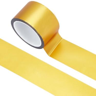 Imagem de SOFPLATE Fita Washi dourada de 60 mm de largura 50 m/164 pés de comprimento metálica Washi rolo autoadesivo para artesanato de artes, cartões, scrapbook, diário, embalagem de presente, decoração de