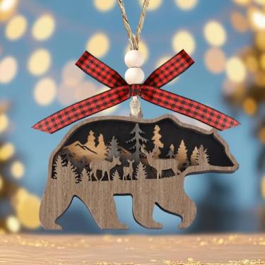 Imagem de Enfeites de Natal de urso - enfeites de urso para árvore de Natal - presentes de animais para amantes de ursos, mulheres e homens pendurados no Natal