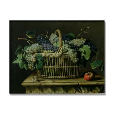 Imagem de NHLDZYH Vintage Fruta Ainda Vida Tela Retro Frutas Motivo Estilo Country Decoração de Parede para Cozinha e Sala de Jantar. B03. 80 x 105 cm. Apenas Tela