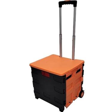 Imagem de Carrinho Da Moda Compras Dobrável Vira Maleta Multiuso com Tampa