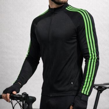Imagem de Camisa de Ciclismo Masculina Manga Longa Bike Dry Fit UV30 Zíper Total