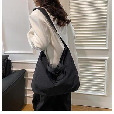 Imagem de Bolsa de viagem grande para trabalho, bolsa espaçosa nas axilas para laptop e arquivos, bolsa Hobo profissional para mulheres, Preto, Bolsas de mão