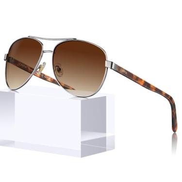 Imagem de Óculos de Sol CARFIA Polarizados Feminino - Proteção UV, Hastes de Acetato e Armação Metálica, Modelo CA3216